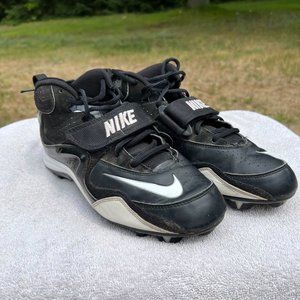 NIKE Merciless‎ Shark Men's 9 Black White Football Cleats Shoes 349035-011